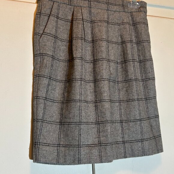 Forever 21 Wool Blend Gray Plaid Pencil Skirt - Picture 5 of 10